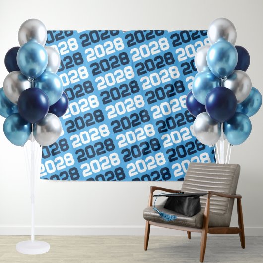 Baby Blue Navy ELKE Klasse Jaar Afstuderen Achterg Wandkleed