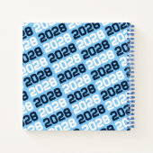 Baby Blue & Navy Foto Afstuderen Gastenboek Notitieboek (Achterkant)