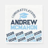 Baby Blue Navy gepersonaliseerde afstudeerpartijdo Servet (Voorkant)
