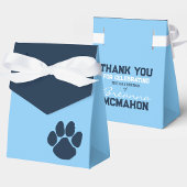 Baby Blue & Navy Pawprint Afstuderen Favor Boxes Bedankdoosjes