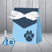 Baby Blue & Navy Pawprint Afstuderen Favor Boxes Bedankdoosjes