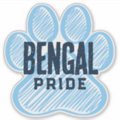 Baby Blue & Navy Pawprint Pride Sticker (Voorkant)