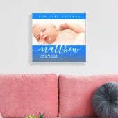 Baby Blue Newborn Baby Foto Glitter Canvas Afdruk (Insitu (Woonkamer))