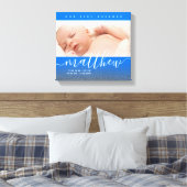 Baby Blue Newborn Baby Foto Glitter Canvas Afdruk (Insitu (Slaapkamer))