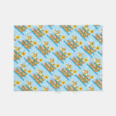 Baby Blue Noah's Ark Fleece Deken (Voorkant (Horizontaal))