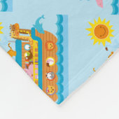 Baby Blue Noah's Ark Fleece Deken (Hoek)