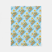 Baby Blue Noah's Ark Fleece Deken (Voorkant)