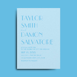 Baby Blue Ocean Bold Retro bruiloft Kaart