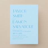 Baby Blue Ocean Bold Retro bruiloft Kaart