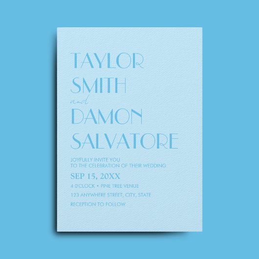 Baby Blue Ocean Bold Retro bruiloft Kaart