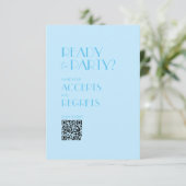 Baby Blue Ocean Bold Wedding QR-code RSVP-kaart Kaart (Staand voorkant)