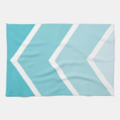 Baby Blue Ombré Chevron Stripes Theedoek (Horizontaal)