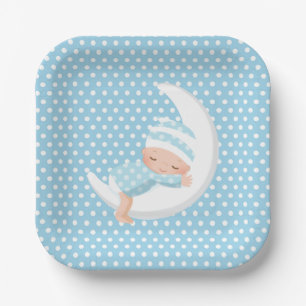 Baby Blue Over the moon Paper Bord