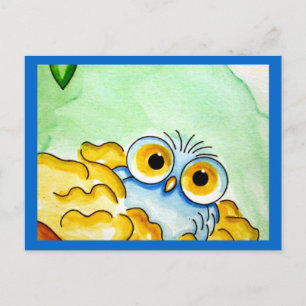BABY BLUE OWL 1 BRIEFKAART