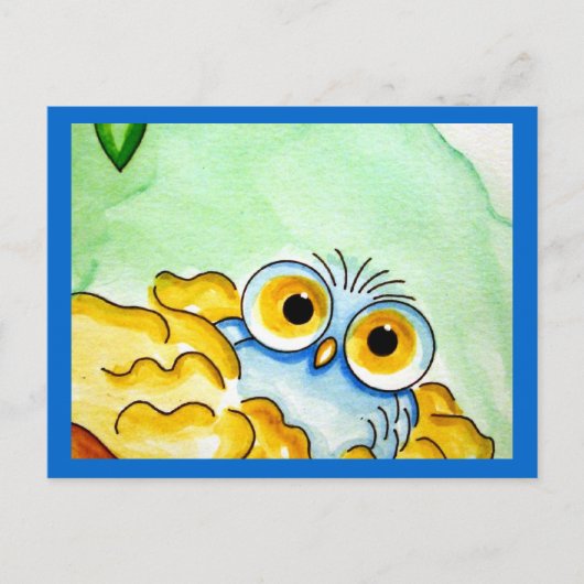 BABY BLUE OWL 1 BRIEFKAART (Voorkant)