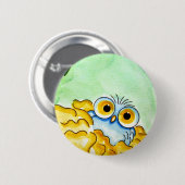 BABY BLUE OWL 1 BUTTON (Voorkant /achterkant)