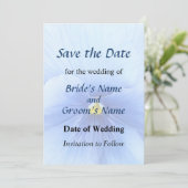 Baby Blue Pansy Sla de datum op Save The Date (Staand voorkant)