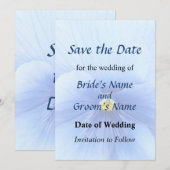 Baby Blue Pansy Sla de datum op Save The Date (Voorkant / Achterkant)