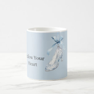 Baby Blue Pantoffel Hoge Hak Strik Koffiemok