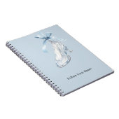 Baby Blue Pantoffel Hoge Hak Strik Notitieboek (Rechterzijde)