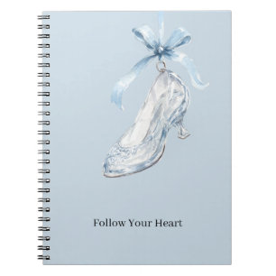 Baby Blue Pantoffel Hoge Hak Strik Notitieboek