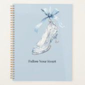 Baby Blue Pantoffel Hoge Hak Strik Planner (Voorkant)