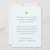 Baby blue pastel baby bedankt je kaart met foto (Achterkant)