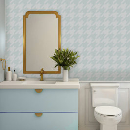 Baby Blue Pastel Houndstooth Behang