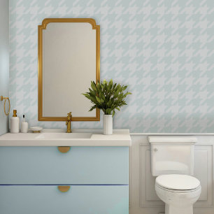 Baby Blue Pastel Houndstooth Behang