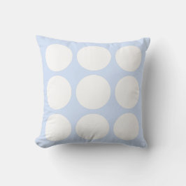 Baby Blue Pastel & Witte Abstracte Cirkel Ontwerp Kussen