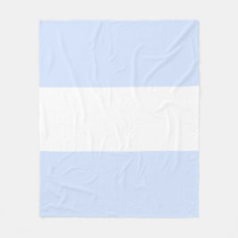 Baby Blue Pastel & Witte Balk Design Fleece Deken