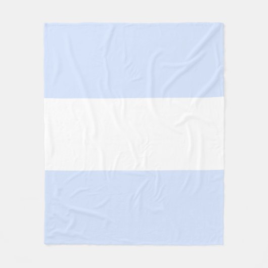 Baby Blue Pastel & Witte Balk Design Fleece Deken (Voorkant)