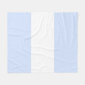 Baby Blue Pastel & Witte Balk Design Fleece Deken (Voorkant (Horizontaal))