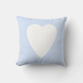 Baby Blue Pastel & Witte Hartvorm Design Kussen
