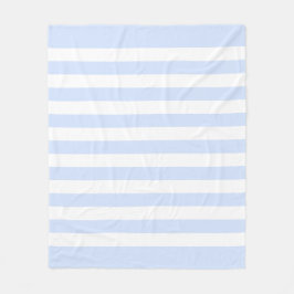 Baby Blue Pastel & Witte Lijnen Patroon Fleece Deken