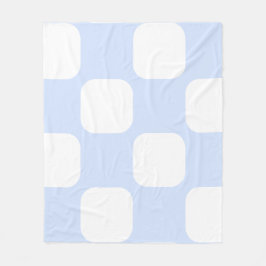 Baby Blue Pastel & Witte Squircle Patroon Design Fleece Deken