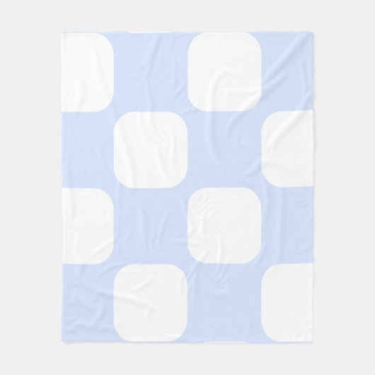 Baby Blue Pastel & Witte Squircle Patroon Design Fleece Deken (Voorkant)