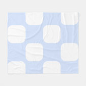 Baby Blue Pastel & Witte Squircle Patroon Design Fleece Deken (Voorkant (Horizontaal))