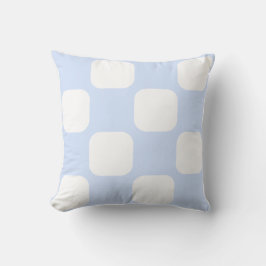 Baby Blue Pastel & Witte Squircle Patroon Design Kussen