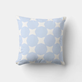 Baby Blue Pastel & Witte Ster Patroon Design Kussen