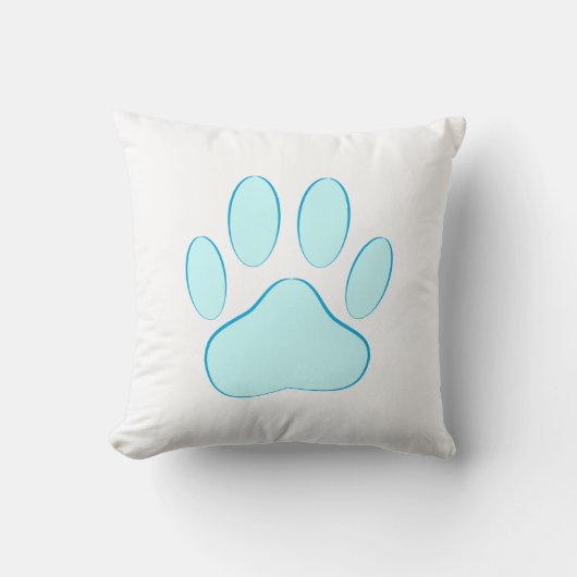 Baby Blue Pawprint Kussen (Voorkant)
