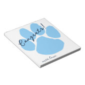 Baby Blue Pawprint Laat het Afstudeerder een Note  Notitieblok (Schuin)