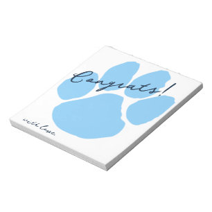 Baby Blue Pawprint Laat het Afstudeerder een Note Notitieblok