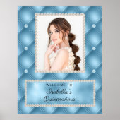 Baby Blue Pearls Foto Quinceañera Poster (Voorkant)