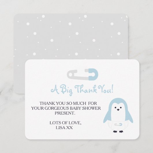 Baby Blue Penguin Bedankt (Voorkant / Achterkant)