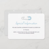 Baby Blue Penguin Informatie Inserts Informatiekaartje (Voorkant / Achterkant)