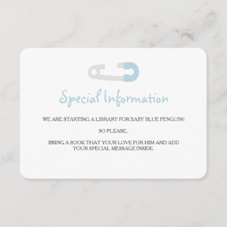 Baby Blue Penguin Informatie Inserts Informatiekaartje