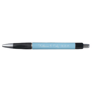 Baby Blue Personalized Weddenschappen Pen