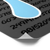 Baby Blue Pi-symbool Poster (Hoek)