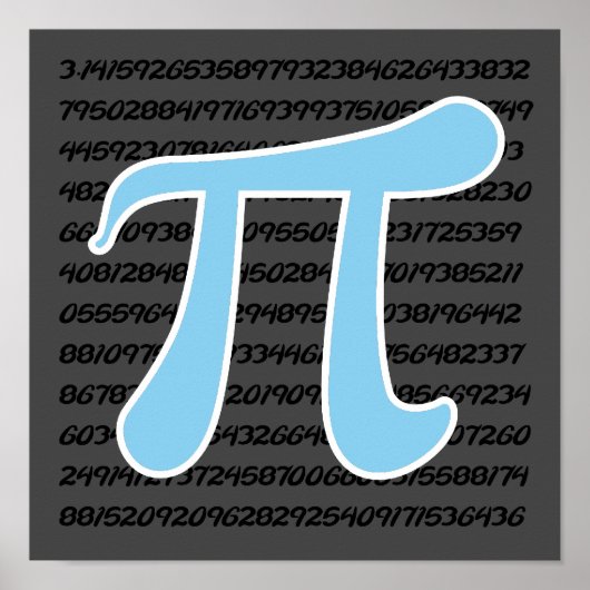 Baby Blue Pi-symbool Poster (Voorkant)